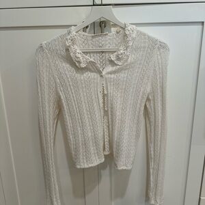 Down Lace Knit Cardigan